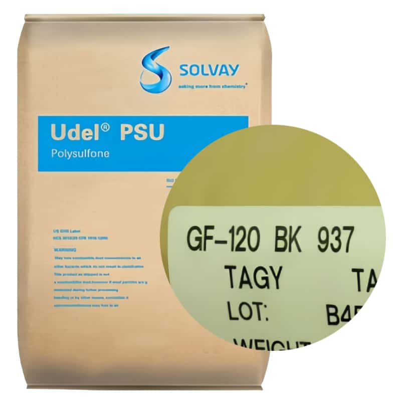 Solvay PSU Udel GF-120 BK937 high temperature Polysulfone black color